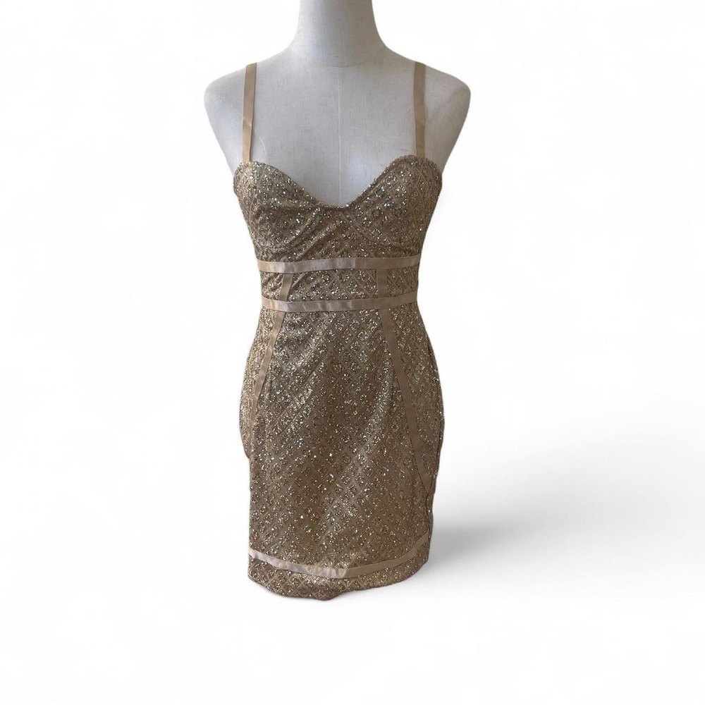 Pretty little thing new gold dress